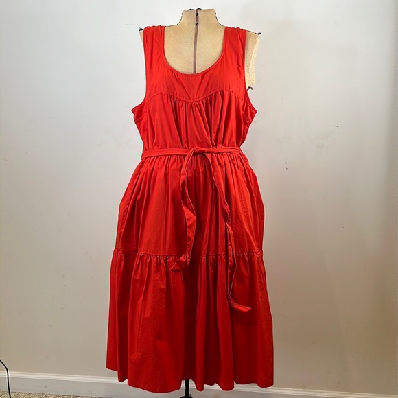 NWT Roller Rabbit Sleeveless Red Tiered Midi Dress - Size XL - Picture 2 of 11
